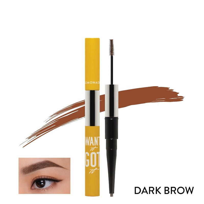 Combo Lemonade Chuốt Mi + Chì Kẻ Mày 2 Đầu 2 Món SuperNatural Mascara 7.5g + Dual Eyebrow #Dark Brown 2.75g