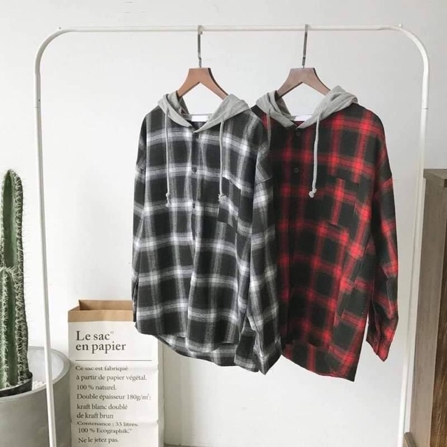 Áo Khoác Caro Nón UNisex ( Ảnh Thật Hình Cuối )
