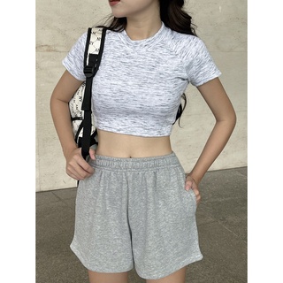 Quần short nỉ chân cua cotton cạp chun BASIC SHORT PANTS