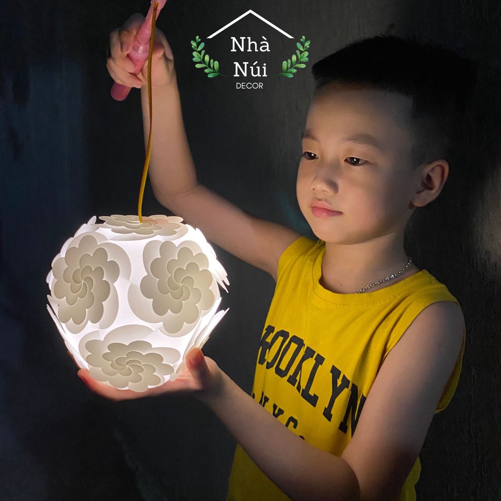 Đèn lồng trung thu cho bé lắp ghép sáng tạo, đèn lồng decor trang trí phòng ngủ, bàn làm việc D1C đám mây Bé Núi