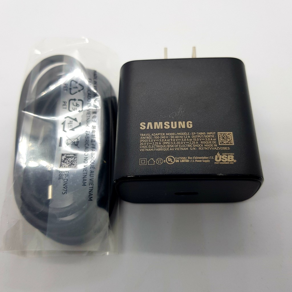 Bộ Sạc Nhanh 45W Samsung Chĩnh Hãng Cho Note 10 Plus, Gồm Cáp 5A, Mới 100%