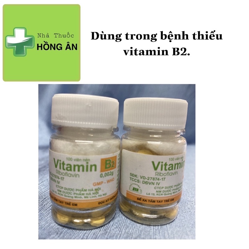 VITAMIN B2 ❤️ Dùng trong bệnh thiếu vitamin B2. - Rối loạn hấp thu, rối loạn thị giác, trẻ em chậm lớn, thiếu máu. | Thế Giới Skin Care