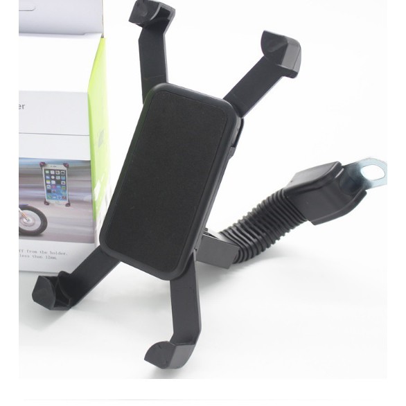 Kẹp gắn điện thoại trên xe máy mẫu 4 chân gương grab uber goviet | BigBuy360 - bigbuy360.vn