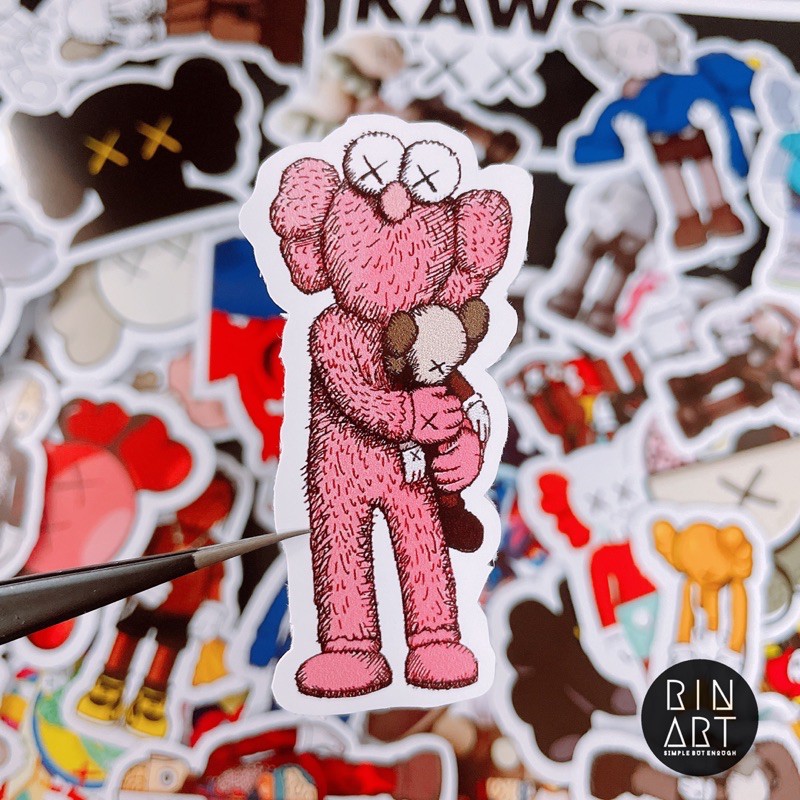 Bộ 100 sticker Kaws dùng để trang trí điện thoại di động/ván trượt/vali không để lại dấu keo
