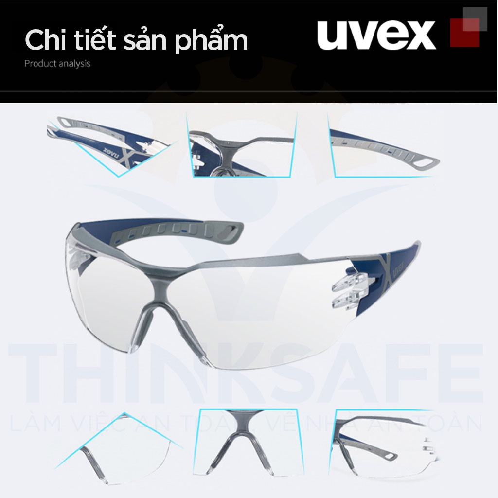 Mắt kính bảo hộ Uvex Thinksafe, kính bảo vệ đa năng, đọng sương, tia uv, chống bụi đi đường, chính hãng và cao cấp - CX2