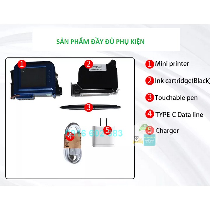 Máy in date cầm tay mini