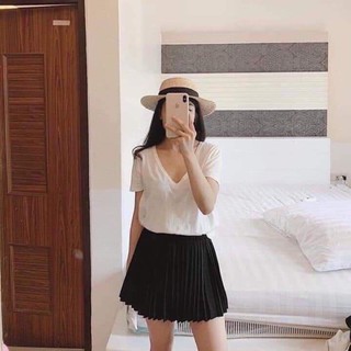 chân váy dập ly dáng ngắn BY