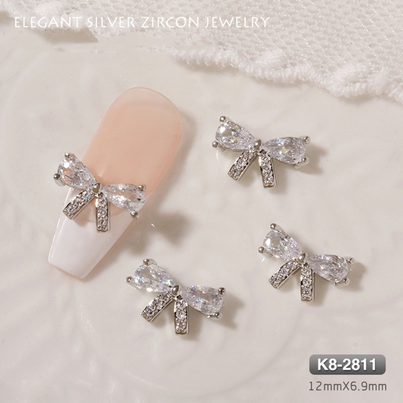 Đá Pha Lê / Ngọc Trai / Kim Cương / Nơ Lấp Lánh Trang Trí Móng Nghệ Thuật diy