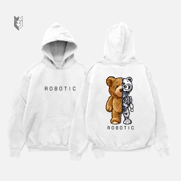 Áo hoodie nam nữ freesize gấu ROBO unisex, áo khoác dài tay vải nỉ form rộng - GW Shop
