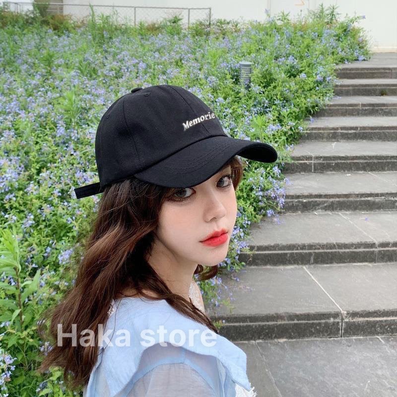 Mũ lưỡi trai, Nón kết thêu chữ Memorie phong cách Ulzzang form unisex nam nữ đều đẹp