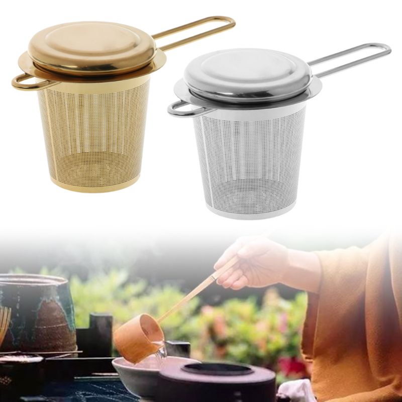 Dụng Cụ Lọc Lá Bằng Thép Không Gỉ Kèm Lưới Siêu Mịn