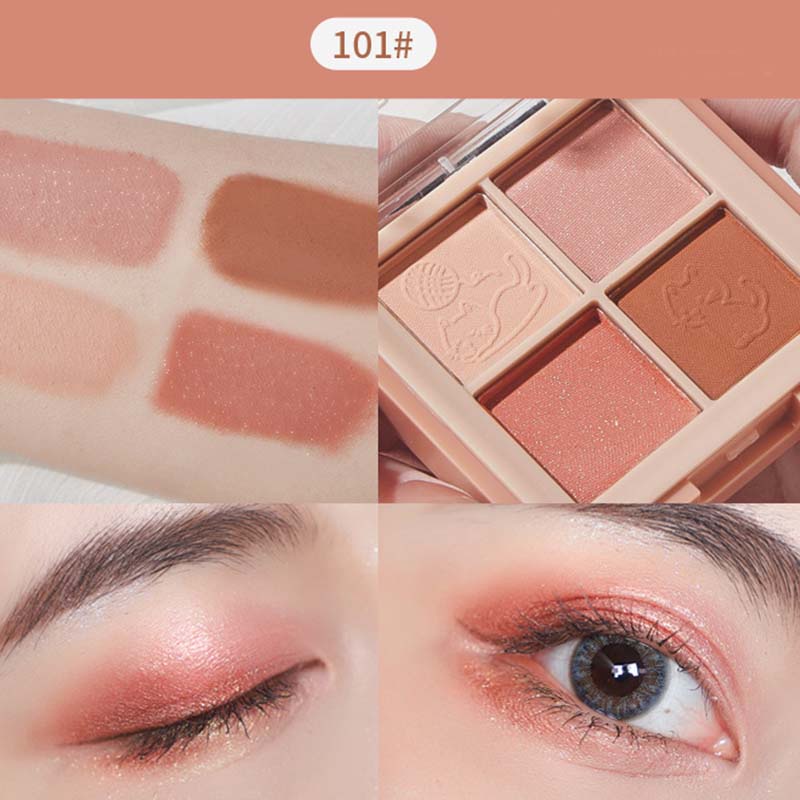 Bảng Phấn Mắt Kiss Beauty 4 Màu Tông Đất Lì Và Ngọc Trai Trang Điểm Làm Đẹp Cho Học Sinh