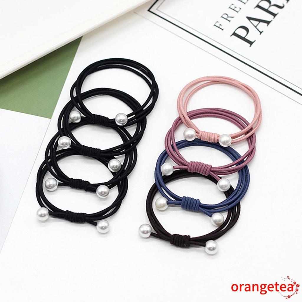 Dây buộc tóc bằng nylon siêu mềm co giãn màu trơn cho nữ