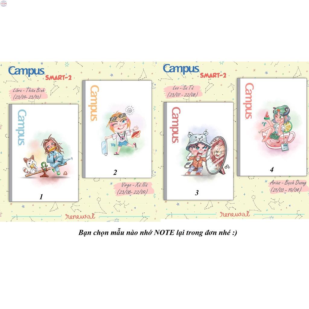 Vở CAMPUS kẻ ngang 80, 120, 200 tr SMART, vở 12 cung hoàng đạo - Soleil Home