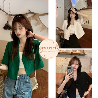 Áo vest croptop lửng , áo blazer 2 cúc dọc kiểu dáng lửng siêu xinh