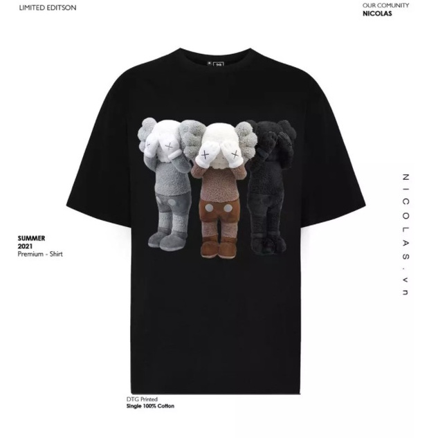 Áo Thun Nam Nữ In Gấu Bearbrick Chất Liệu Cotton Thoáng Mát Co Dãn 4C - AC138