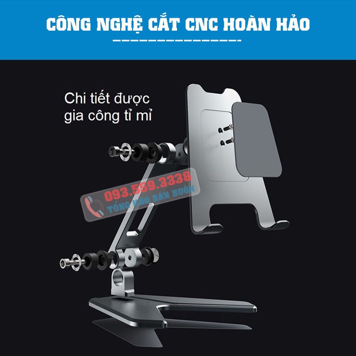Giá đỡ điện thoại - máy tính bảng - tablet P10 / P10 Mini 4.7" - 12.9" - Gấp gọn mang đi tiện lợi - Hợp Kim Nhôm Cao Cấp