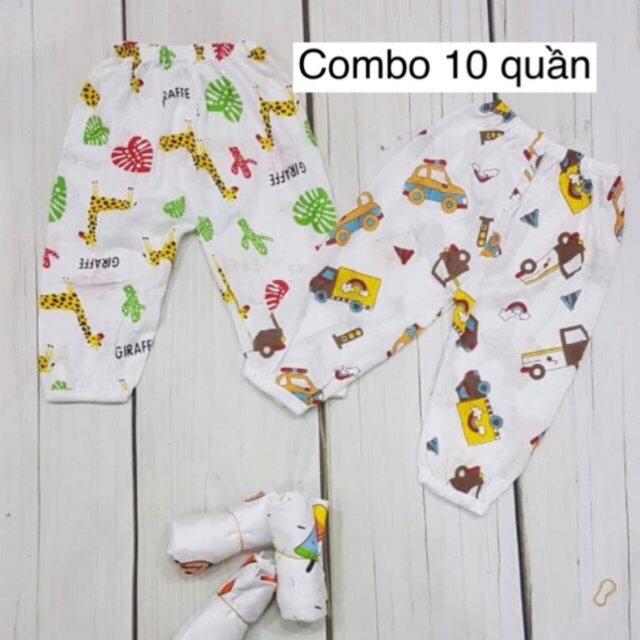 (Xả lỗ) Set 10 quần dài cotton giấy bé trai; bé gái