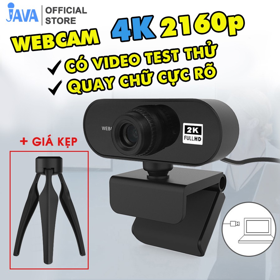 [4K NÉT GẤP 4 LẦN FULLHD] Webcam máy tính 4K 3840 x 2160p - Thu hình cho máy tính, pc, TV, để bàn