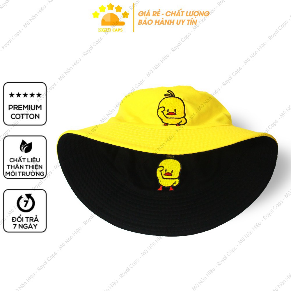 Mũ Bucket Nón Bucket Tai Bèo Nam Nữ 2 Mặt Vịt Vàng Vải Kaki Unisex - Royal Caps