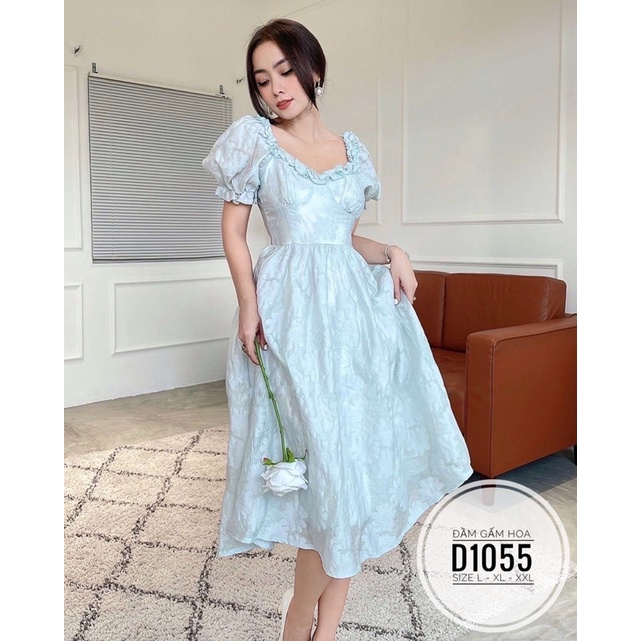 Bigsize Đầm gấm hoa D1055