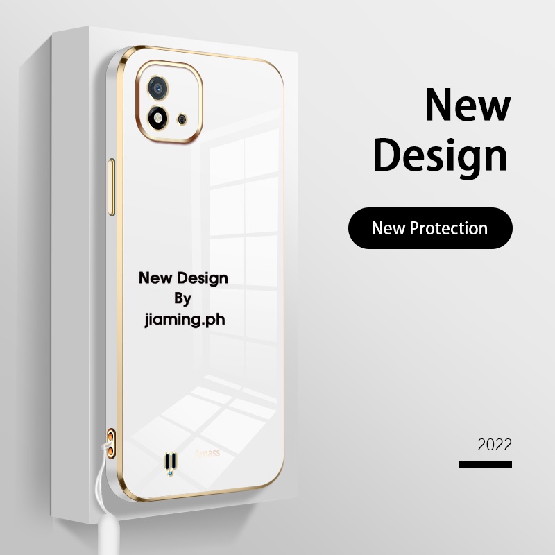 Ốp Điện Thoại Mạ Sang Trọng Có Dây Đeo Cho Realme C11 2021 C53 C35 C20 C20A