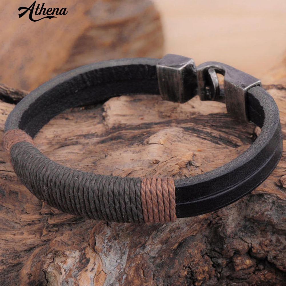 Vòng tay da phong cách vintage cho nam | BigBuy360 - bigbuy360.vn