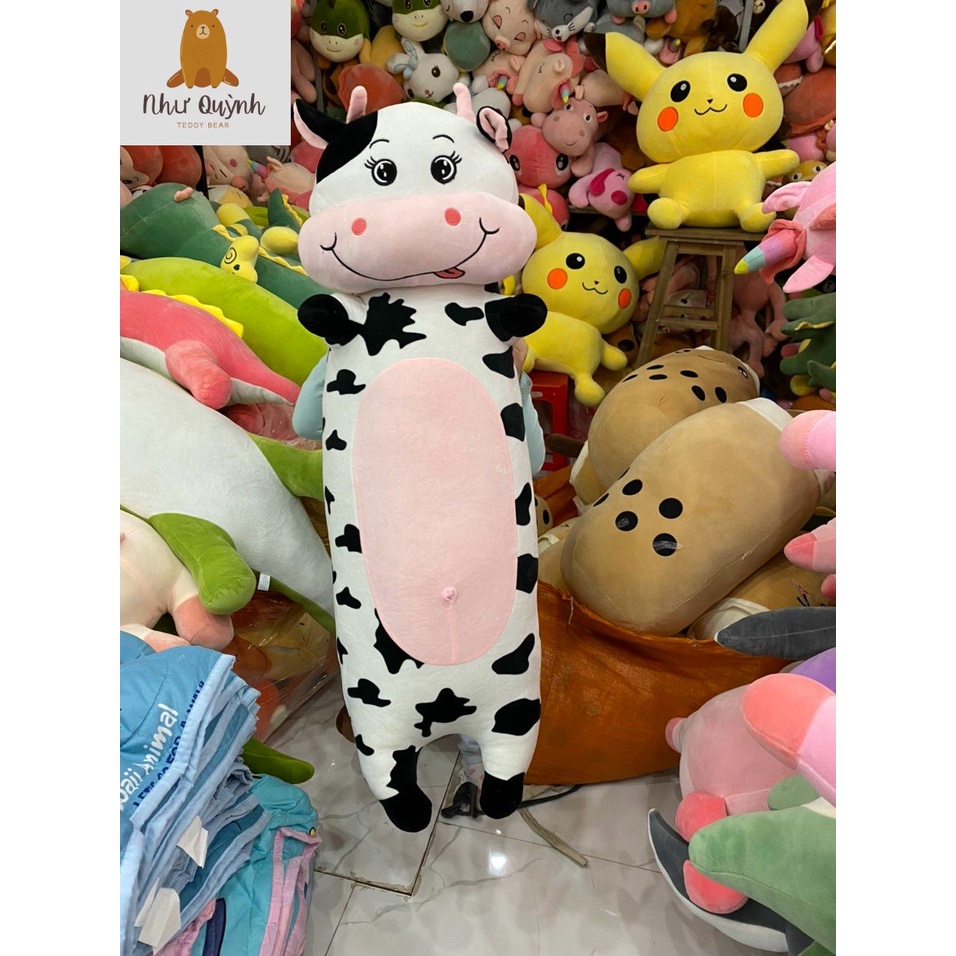 Gối ôm bò sữa ⚡RẺ VÔ ĐỊCH⚡Bò Sữa Bông Bông PP 3D tinh khiết an toàn cho trẻ nhỏ_size 80cm-100cm-120cm-150cm