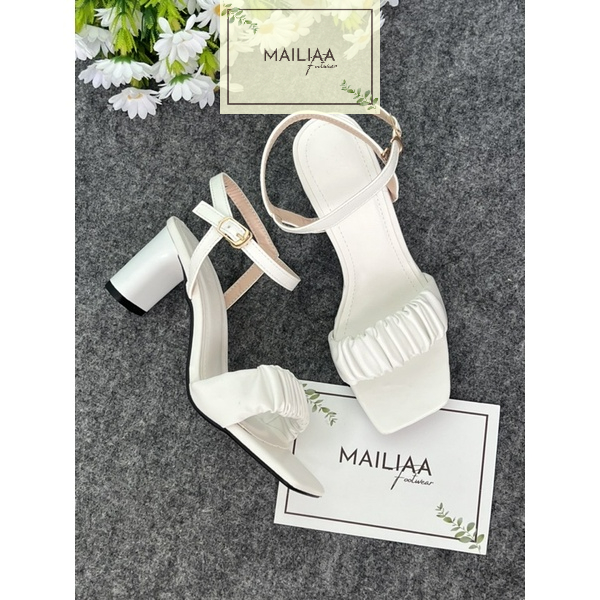 Sandal gót trụ 7 phân MAILIAA quai nhúng siêu mềm