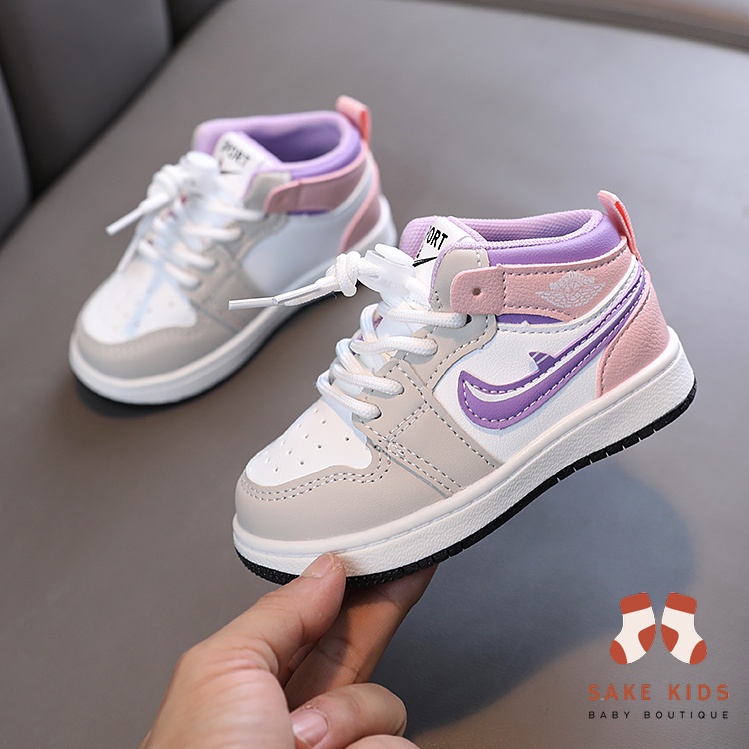 Giày sneakers bé trai bé gái-Giày thể thao SPORT cao cổ êm chân dây quai năng động thoáng khí cho bé 1-8 tuổi M77