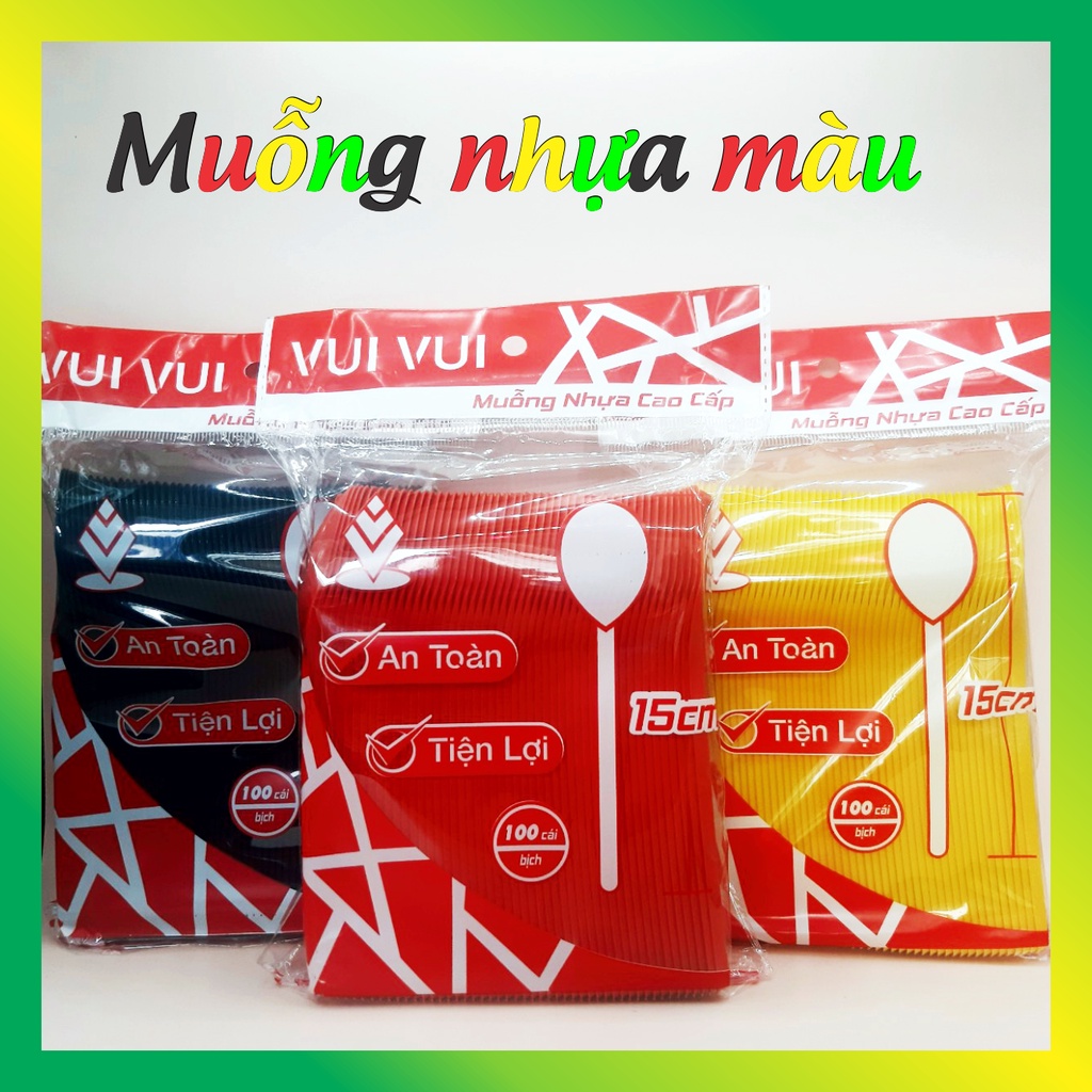 Muỗng nhựa đen cao cấp dùng một lần
