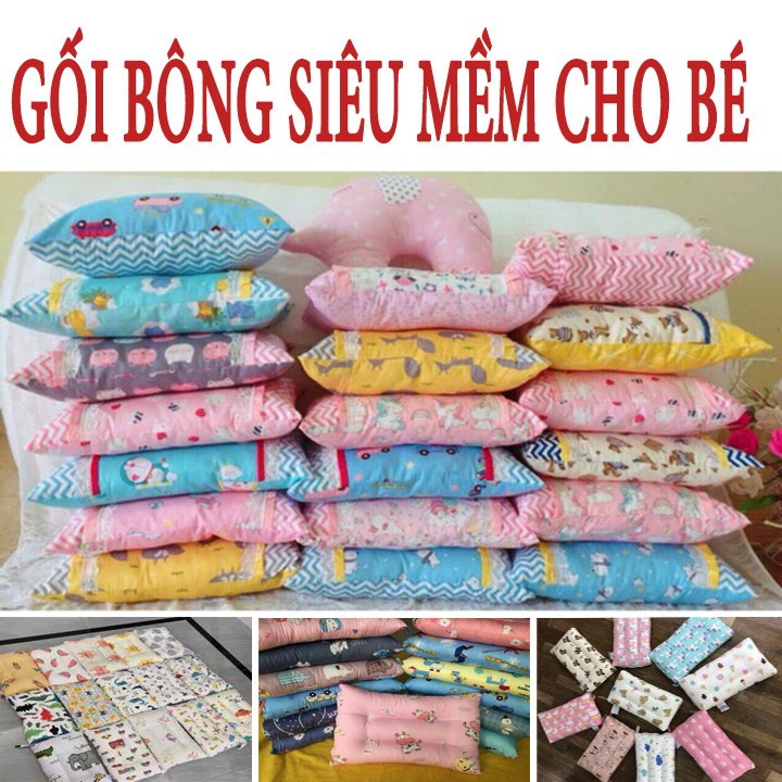 Gối Bông Gió Siêu Êm Có Rãnh Massage Giúp Bé Không Mỏi Cổ Ngủ Ngon Hơn