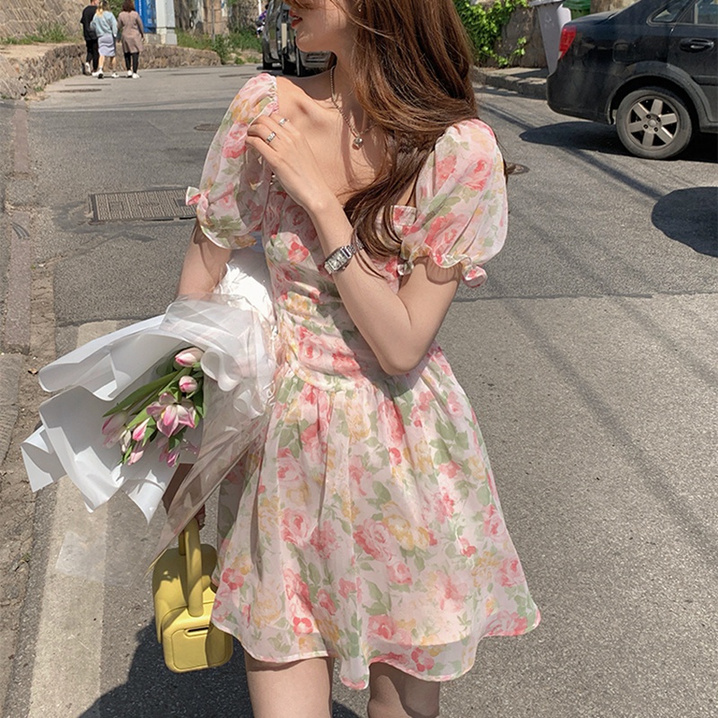 Đầm Trễ Vai Hoạ Tiết Hoa Thiết Kế Hợp Thời Trang Cho Nữ