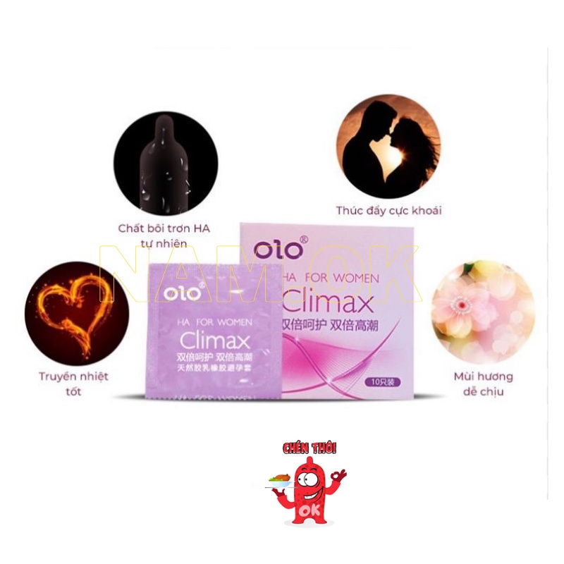 Bao cao su OLO Climax có gai bcs siêu mỏng nhiều gel 1BCS