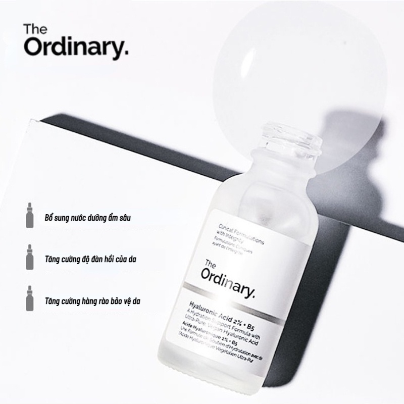 The Ordinary Hyaluronic Acid Cấp ẩm và phục hồi da Giúp Cân Bằng Bã Nhờn Làm Sáng Da Thu Nhỏ Lỗ Chân Lông serum ha b5