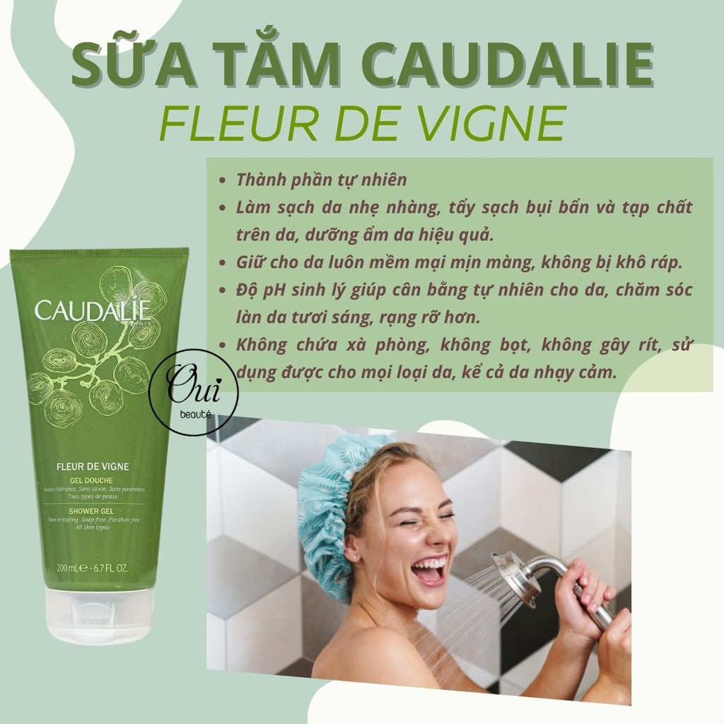 Sữa tắm Caudalie Fleur De Vigne Gel Douche , Gel tắm hương hoa 200ml Ouibeaute