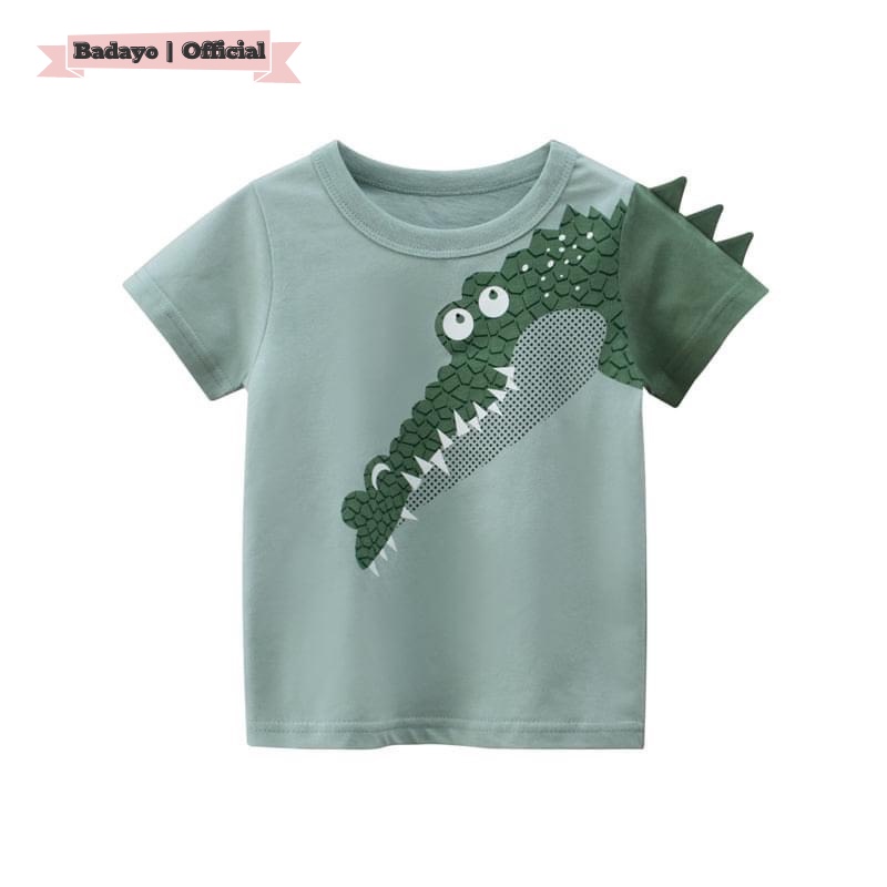 Áo thun bé trai gái cộc tay hàng xuất Châu Âu Kids chất cotton mềm mịn in hình ngộ nghĩnh BADAYO S1112