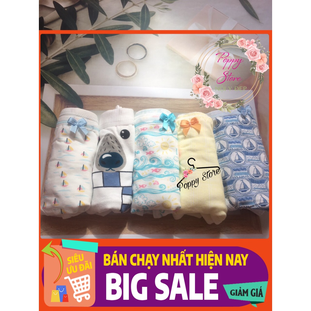 Quần lót nữ ⚠️Mã AT45 / CHE TÊN SẢN PHẨM ⚠️ Combo 5 Quần lót mềm mịn chất liệu cotton, thấm hút, co giãn 4 chiều