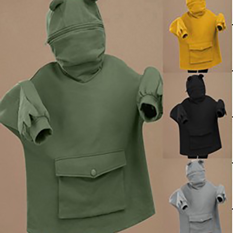 IELGY    Áo Khoác Nhung Dài Trung Bình Thiết Kế Hình Ếch Dễ Thương Thời Trang Thu Đông Cho Nữ