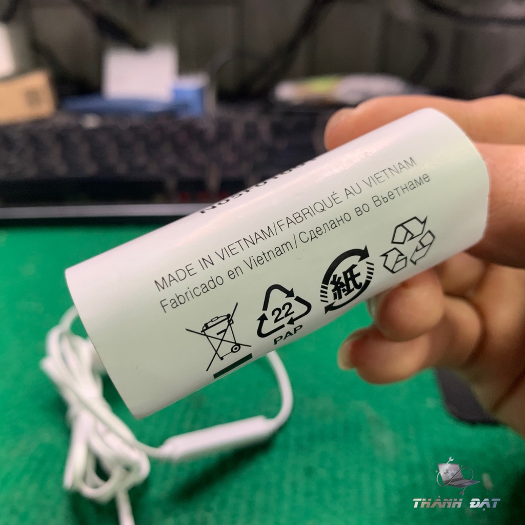 Tai nghe dây 3,5 Vsmart aris chính hãng, bóc  máy, thời trang, tích hợp mic đàm thoại, tặng kèm tip cao su