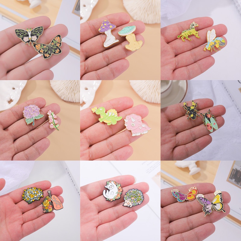 5 Ghim cài áo QIHE JEWELRY chủ đề hoạt hình nhiều màu sắc đáng yêu