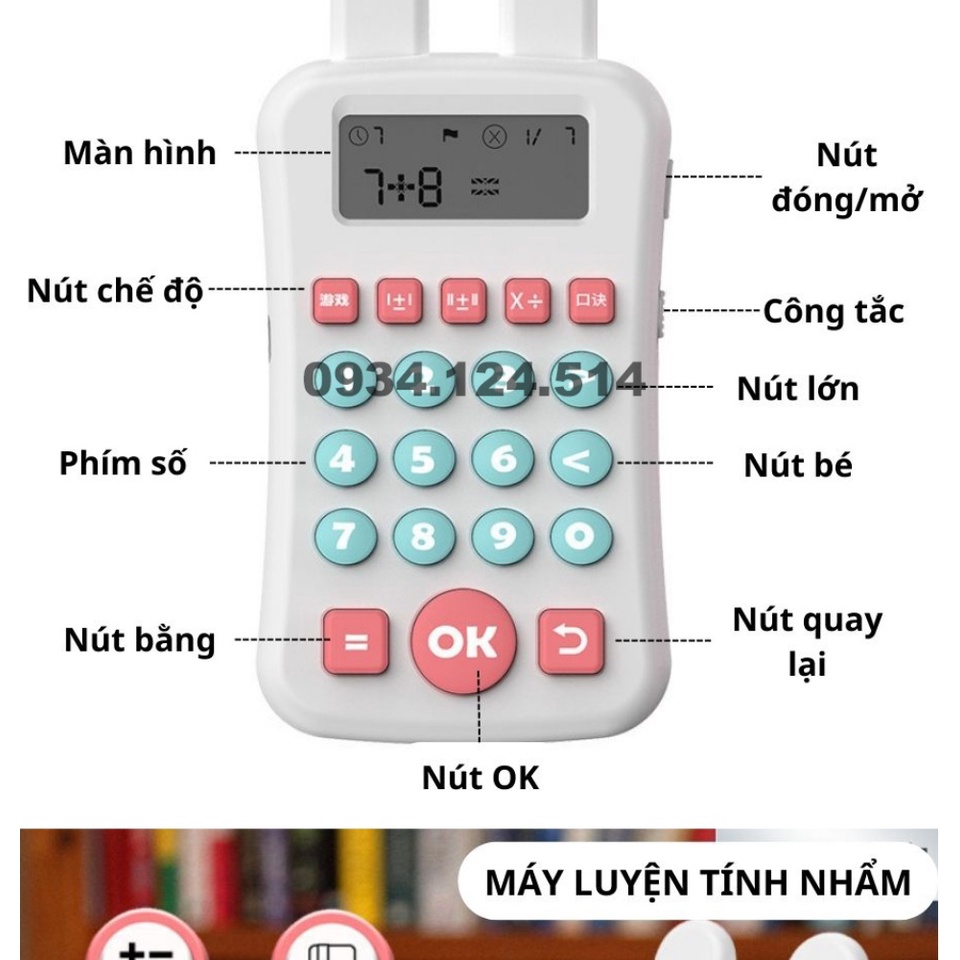 Máy Luyện Tính Nhẩm Trẻ Em Biết Nói (Tiếng Việt)- Rèn Luyện Trí Thông Minh- Máy Tính Cầm Tay Mini Cho Trẻ Em