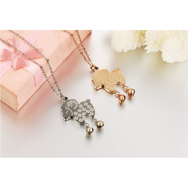 DÂY CHUYỀN TITAN CAO CẤP CON CỪU TN018 màu vàng hồng siêu đẹp, bền màu, chuẩn thời trang