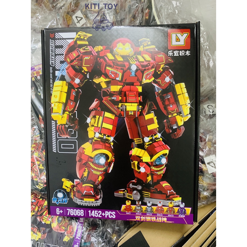 Lắp ráp Marvel superheroes người sắt khổng lồ Ironman Hulkbuster 76030, 76066, 76068, 76017, MK44