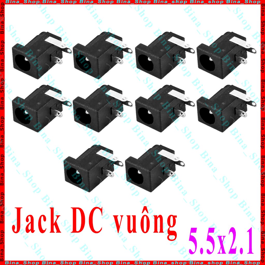 [10 cái] Jack DC 5.5x2.1 vuông (jack cái)