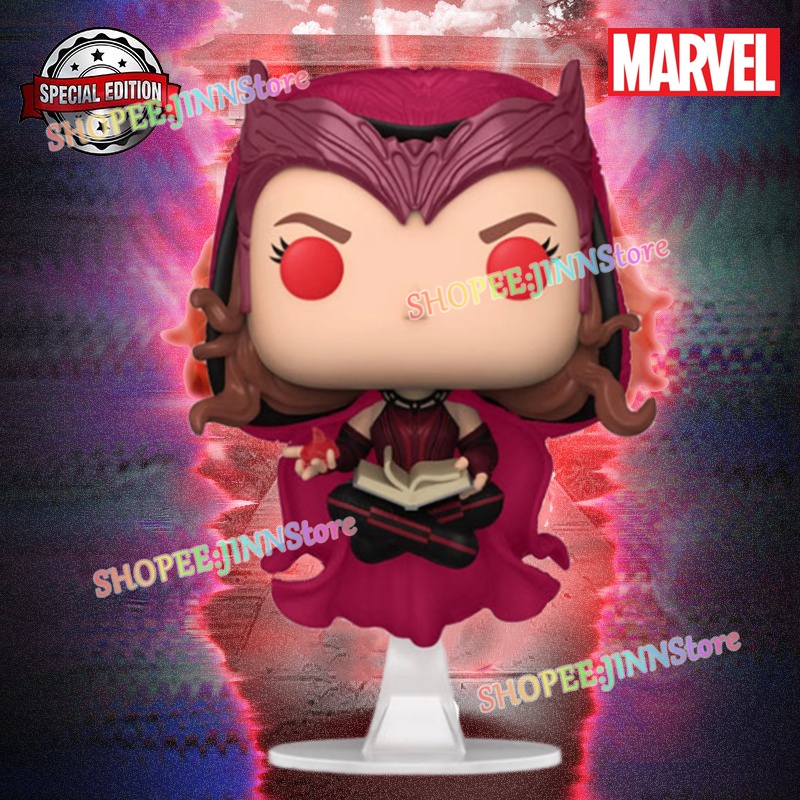Jinn Funko Pop: Mô Hình Đồ Chơi Phù Thủy Scarlet Có Sách Vinyl Phát Sáng Phiên Bản Đặc Biệt Trong Bóng Tối
