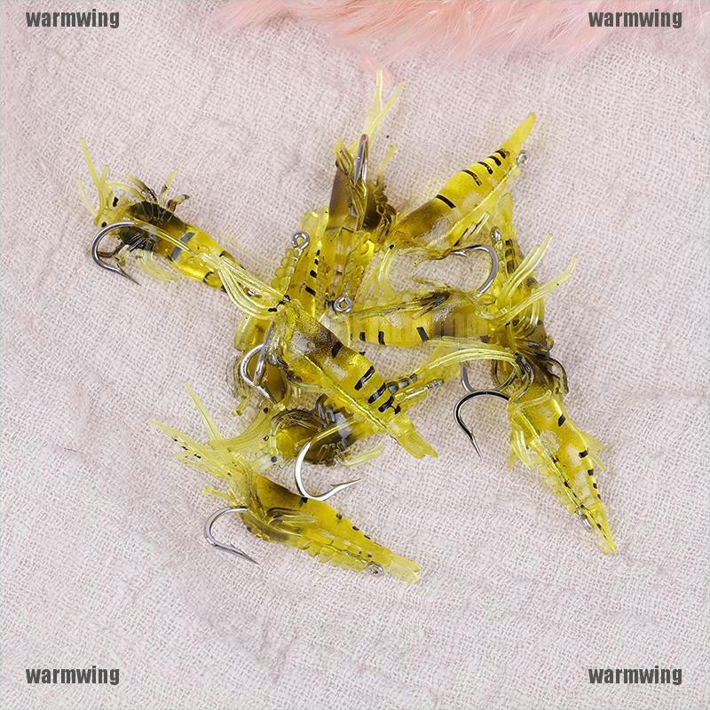 Set 10 Mồi Câu Cá Giả Hình Tôm Mềm Mại Chuyên Dụng