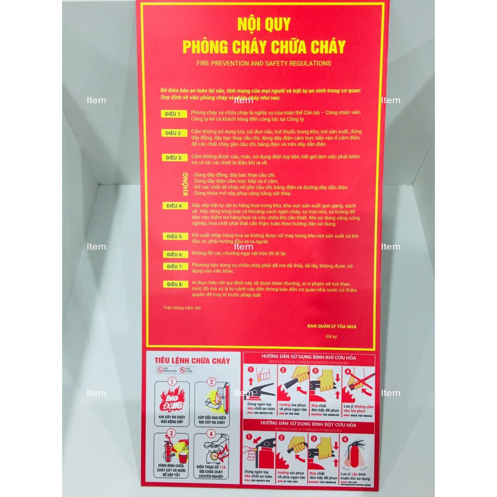 Biển phòng cháy chữa cháy chất liệu Alu