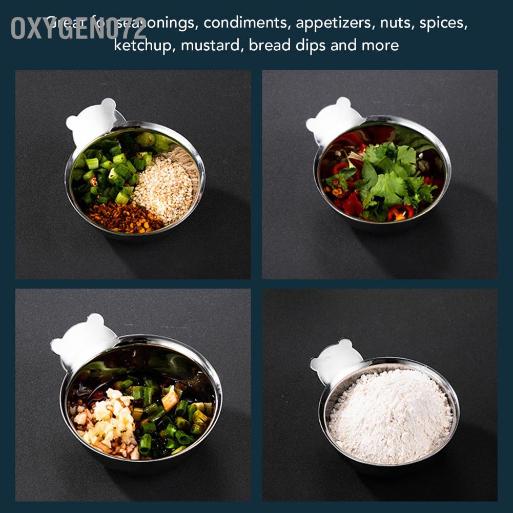 Oxygen072 Oxygen072 Bát thép không gỉ Có thể xếp chồng lên nhau Tiết kiệm gian Gia đình 304 Thép Hình dạng gấu trộn nước sốt để nấu nướng