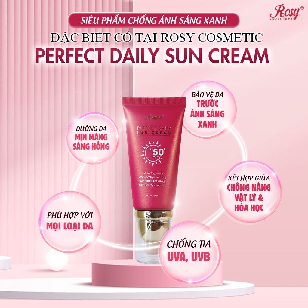 Kem chống nắng Rosyson Perfect Daily Sun Cream giúp da sáng hồng tự nhiên tuýp 50ml - HL010